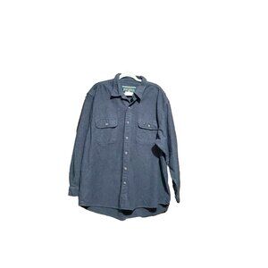 Field & Stream Flannel Shirt Mens XXL Shacket Chamois Button Down Dark Grey VTG